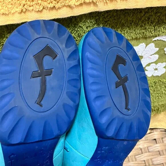 *GENTLY USED* Fluevog 2013 Hopefuls CHEERFUL, Aqua, Size 9.5 (best for 8.5)! - Picture 10 of 16